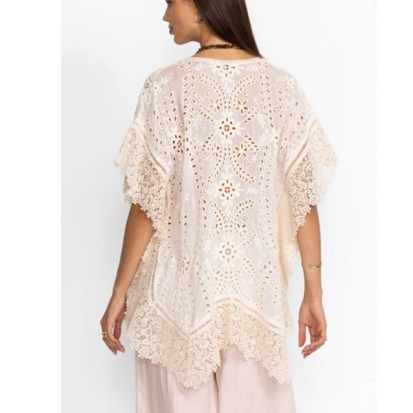 JOHNNY WAS Ferney Eyelet Lace Poncho Top - Picture 2 of 9
